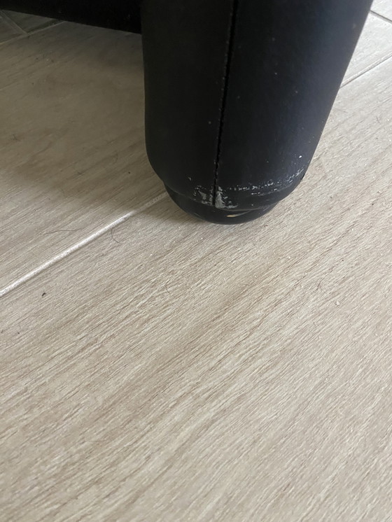 Image 1 of Set di divani in pelle nera composto da 3 pezzi Cassina Maralungo composto da 2 posti, 1 posto e poggiapiedi