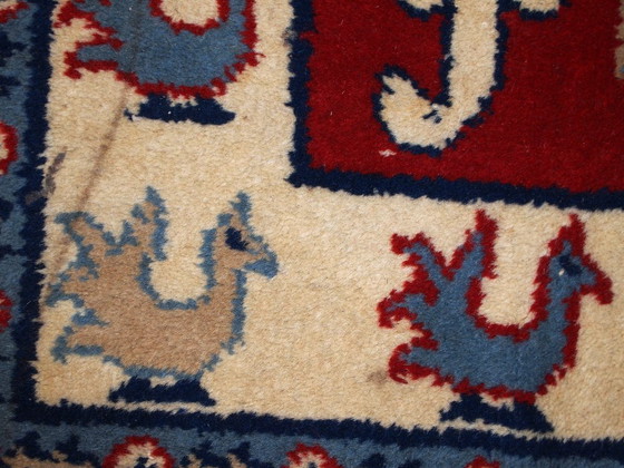 Image 1 of Tappeto kazako caucasico vintage fatto a mano, 122 cm x 185 cm, anni '70 - 1C521