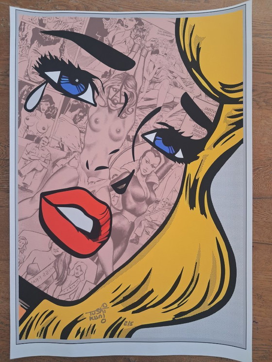 TUSHIKUNI - Crying Pin Up - Framed Artist's Lithograph – Lithographs & prints, Paper (photo 9 of 11)