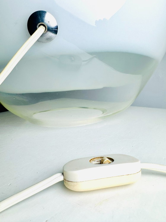 Large 'Nessa' Murano Glass Sphere Lamp in Opal White by Gino Vistosi for Vistosi, Italy, 1970s – Table lamps (photo 4 of 7)