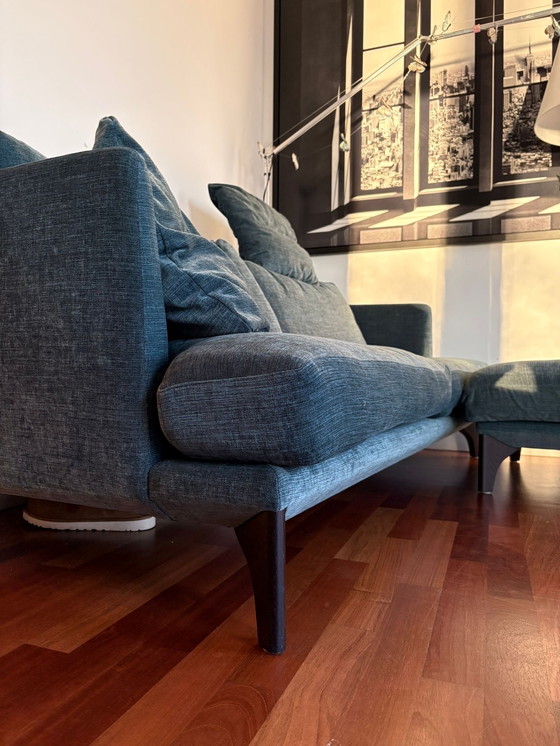 Image 1 of BW Bielefelder Werkstätten – Handmade Designer Sofa in Velvet with Ottoman