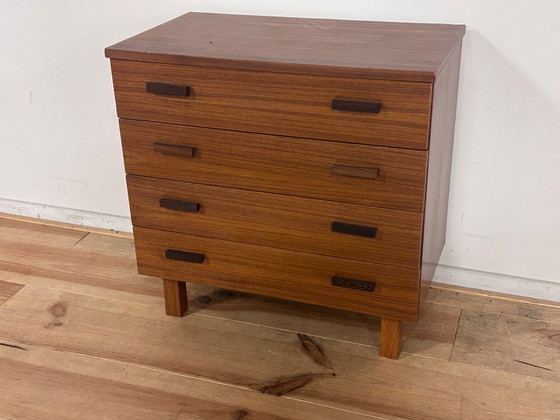 Image 1 of Vintage mid-century ladenkastje teakhout