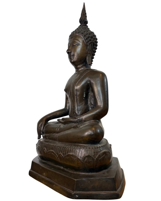 Thai Bronze Buddha – Large Temple Statue – Rattanakosin Style 55cm – Sculpture (photo 8 of 10)