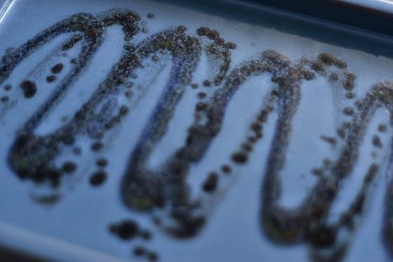 Image 1 of Plateau vintage en céramique bleue, Mid Century Scandinavian Modern, 1960s