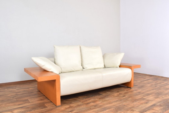 Italiaanse leren bank van Giorgetti, jaren 80. – 3-5 zitsbanken, Wood (photo 2 of 15)