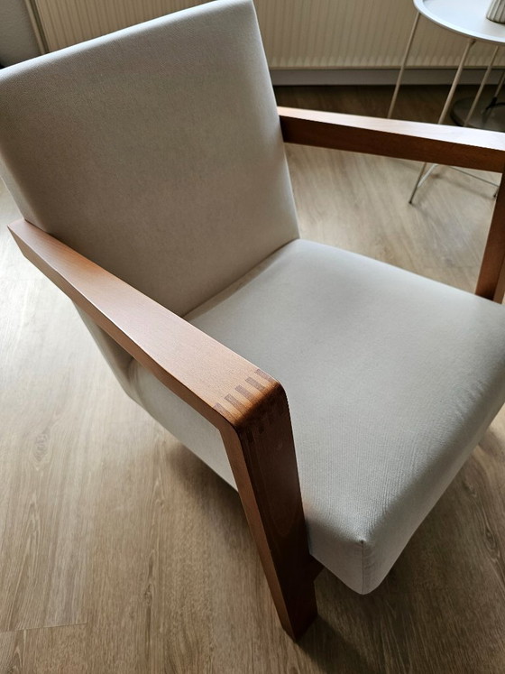 Dutch modernist low-profile armchairs, Wood, Beige (photo 6 of 11)