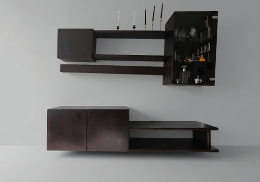 Banz Bord Meubelwand (1991) Kleur Kastanje Dutch Design