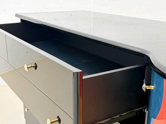 Image 1 of Postmoderne Kommode mit Spiegel von Carlo Malnati, 1980er Jahre