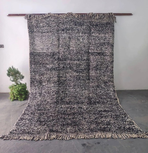Large Black and Cream Beni Ourain Style Wool Rug 300x200cm – Rugs & carpets, Cotton, Scandinavian (photo 3 of 3)
