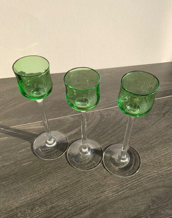 Image 1 of Juego de 3 copas de licor Art Nouveau - Bakalowits & Söhne - Meyr's Neffe - Viena c. 1902​