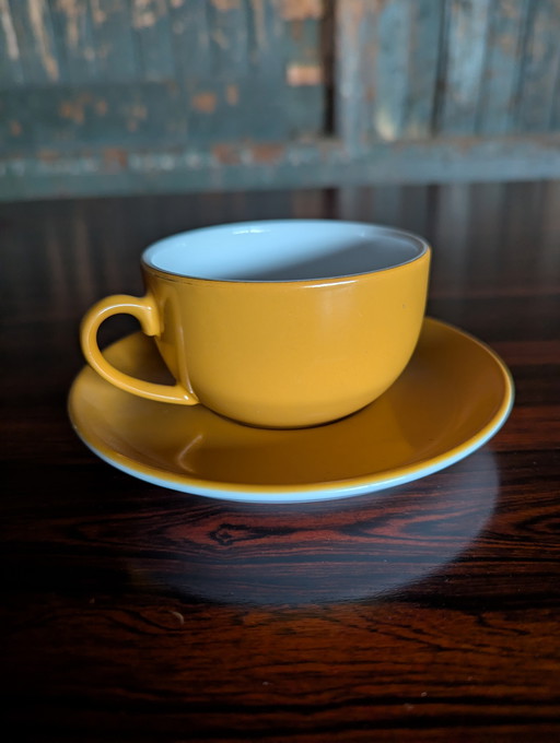 Tazza e piattino vintage - Mitterteich - giallo ocra
