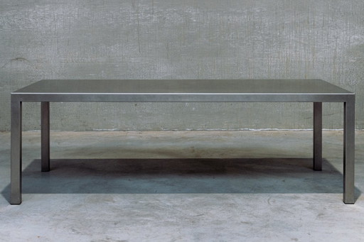 late 90s full stainless steel/brushed steel dining table