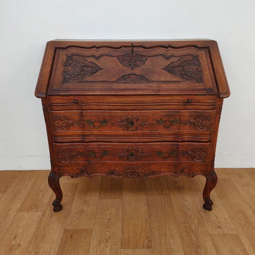Secrétaire commode Louis XV antique et classique, bureau de campagne