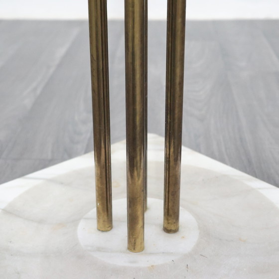 Image 1 of Renato Zevi Metalarte Umbrella Stand Marble And Brass Design Modernism