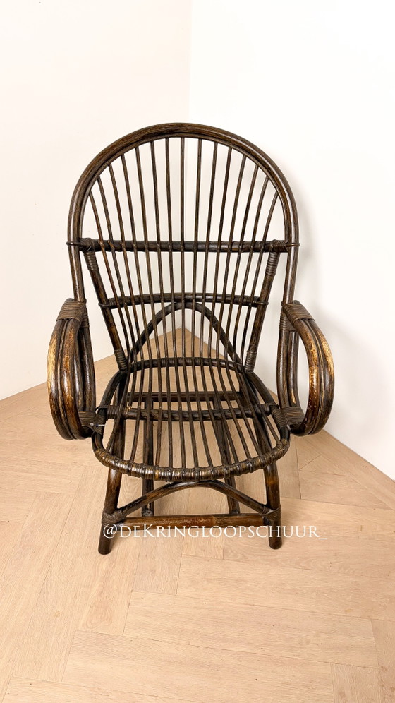 Vintage Rattan Chair Armchair – Bamboo (photo 3 of 7)
