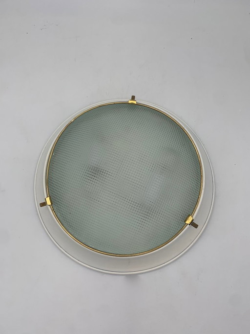 Pair of ceiling lights - wall lights - attributed to Fontana Arte, vintage, made in Italy