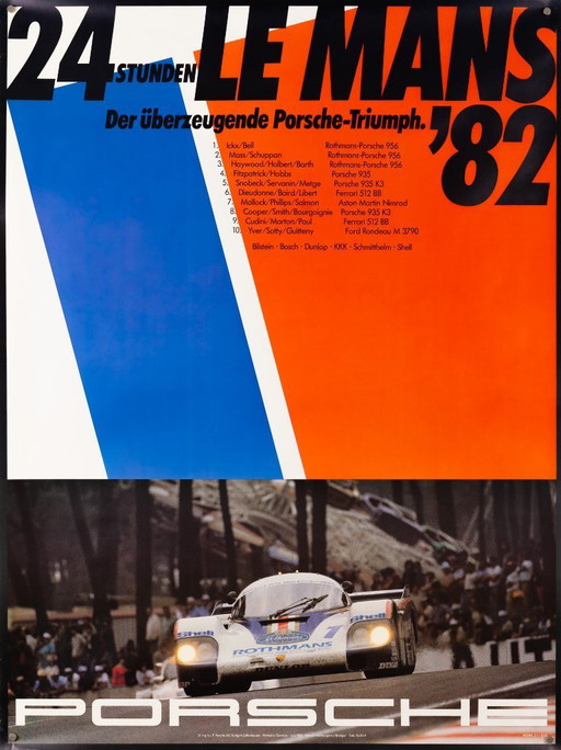 24 Heures du Mans – 1982 – Original Vintage Motorsport Poster – Racing Memorabilia – 102x76 cm