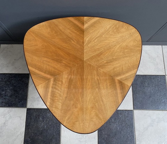 Image 1 of High wood coffee table,  triangle shape 1960s