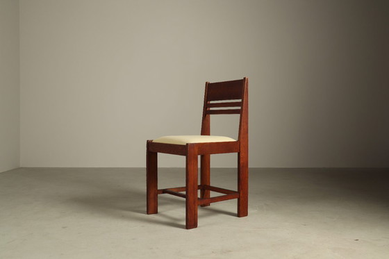 Image 1 of Satz von 4 Esszimmerstühlen aus Eiche der Haager Schule, ca. 1925–1935