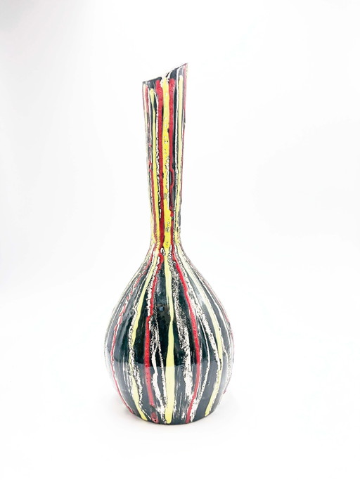 Gerippte venezianische Keramikvase, 1960er Jahre