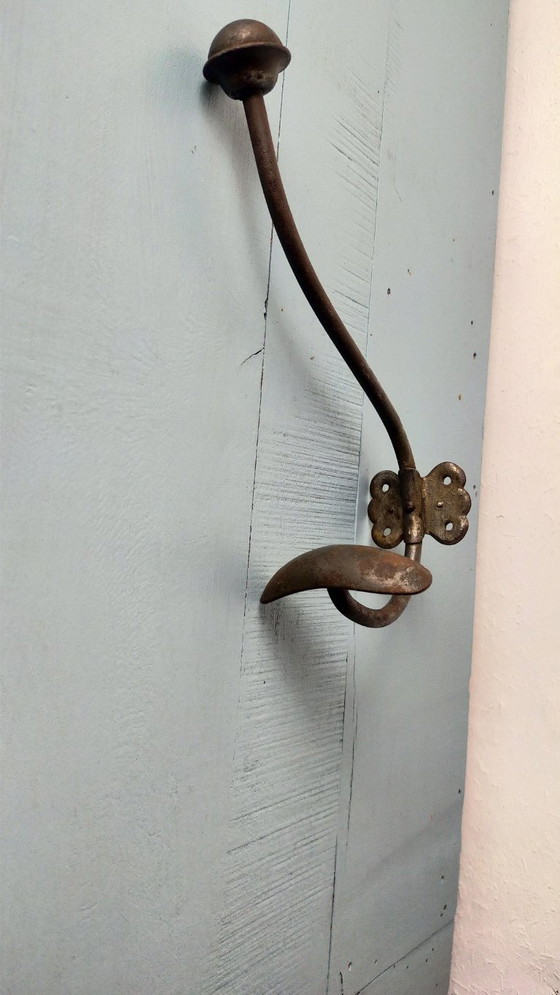 Porte-Manteau Ancien Boule Bois Rouge – Portemanteaux, Metal, Wood (photo 5 of 6)