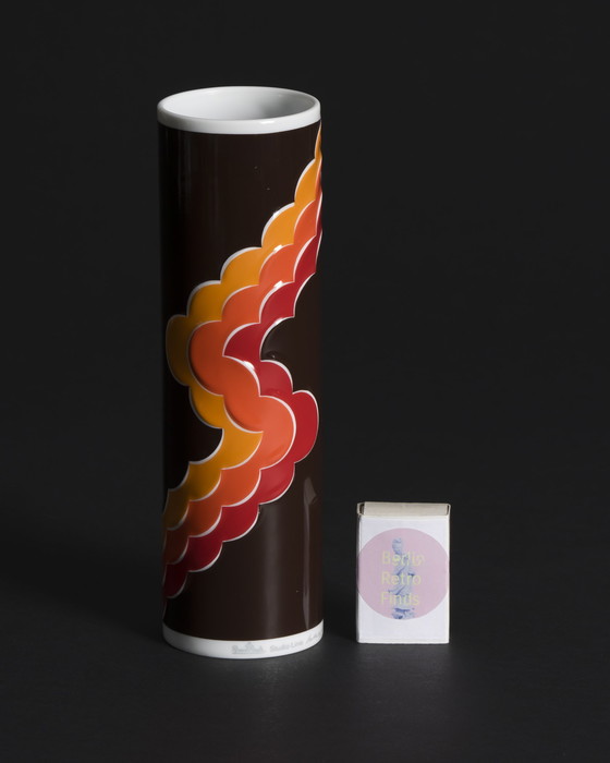 Image 1 of Curated ROSENTHAL & FÜRSTENBERG Vase Duo Geometric Relief & Pattern 70s Retro