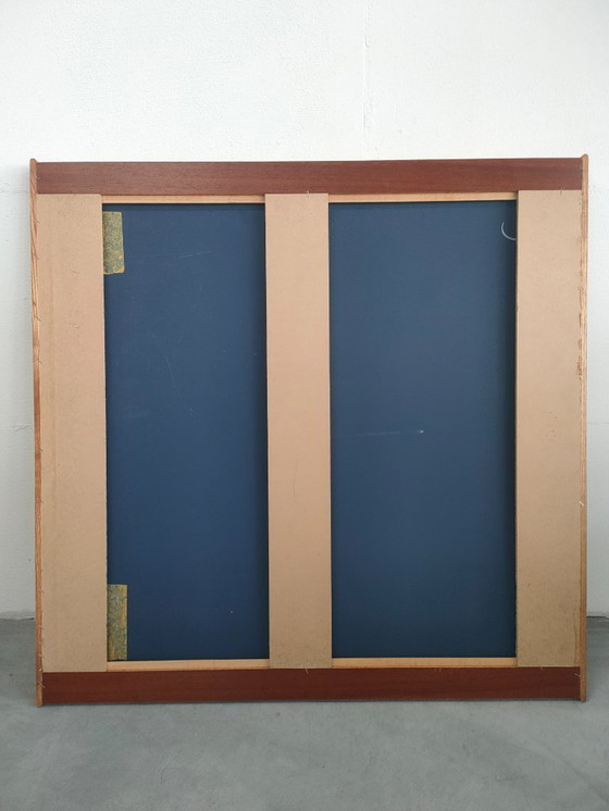 Image 1 of Grote vintage unieke Scandinavische stijl spiegel ('vierkant').