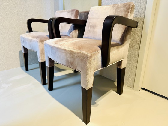 Promemoria Brigitta Short armchairs by Romeo Sozzi 2-piece set – Dining chairs, Wood, Velvet (photo 3 of 12)