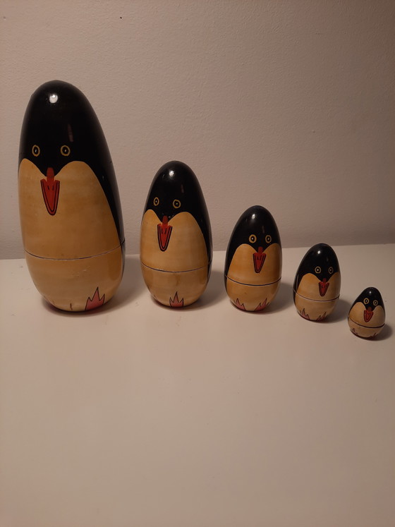 Image 1 of Poupées russes pingouins vintage