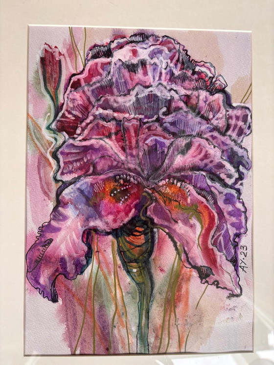 Dipinto ad acquerello, Dipinti e disegni, Plexiglass, Plastica, Viola (foto 6 di 6)