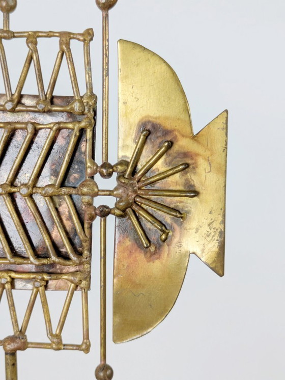 Image 1 of Midcentury Brutalist Fish Sculpture by Jarc | France | Mixed Metals