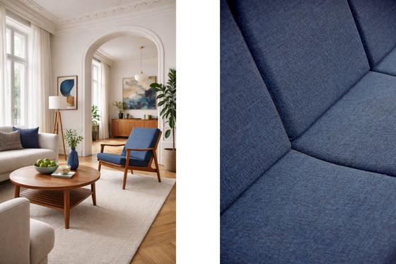 Image 1 of Vintage mid-century Australische moderne teakhouten bank en fauteuils van Parker Furniture, jaren 1950, set van 3