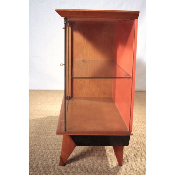 Image 1 of Little storage in cherrywood and glass - 1950s