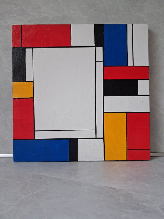 Abstrakte Malerei im Stil von Mondrian – Gemälde & Zeichnungen, Cotton (photo 8 of 8)