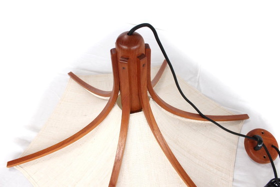 Image 1 of wie neu! DOMUS Danish Mid Century Teak Pendelleuchte, höhenverstellbar, Lampe, Vintage Deckenleuchte