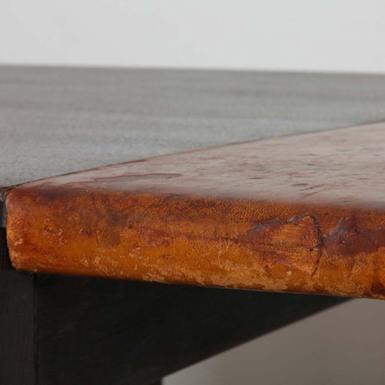 Image 1 of Art-Deco-Schreibtisch aus Eiche und Leder aus den 1930er Jahren