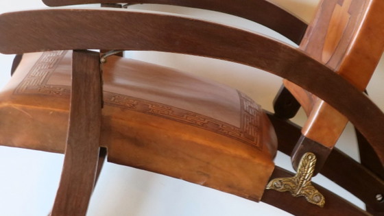 Sillón Tiahuanaco de teca y cuero repujado, diseñado por Angel I. Pazmino para Muebles de Estilo, Ecuador, (photo 16 of 19)