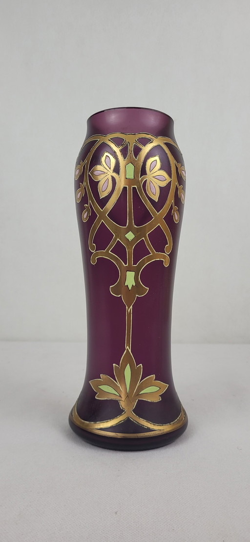 Vase en Verre Émaillé Vers 1900