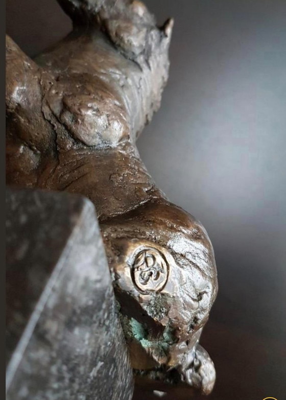 Image 1 of Kleine Bronzeskulptur eines Pferdes, Arthur Spronken?