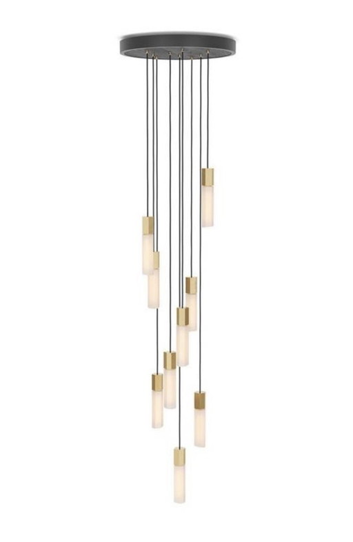 Tala LED Basalt 9 cluster pendant lamp LED brass
