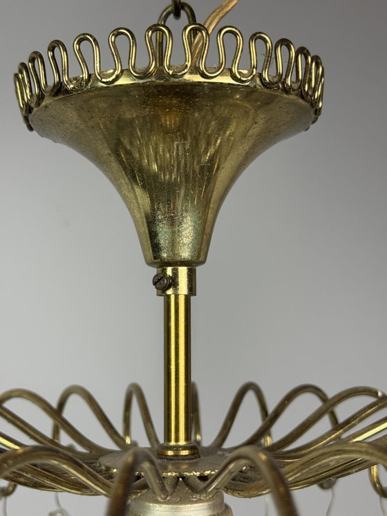 Image 1 of Lámpara de araña decorativa de cristal "fresa" de mediados de siglo, estilo Josef Frank, década de 1960