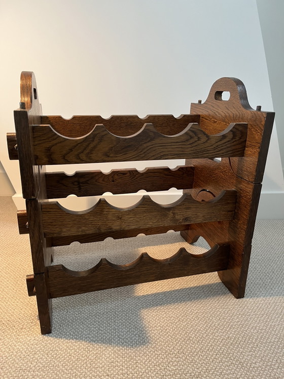 Image 1 of Vintage ‘60 modulair houten wijnrek | Mid-Century Brutalist 