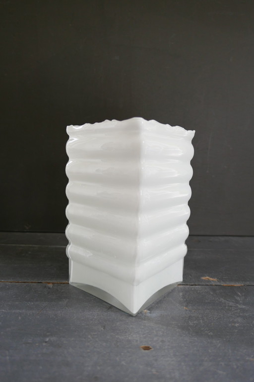 Vase Vintage en verre séparé blanc