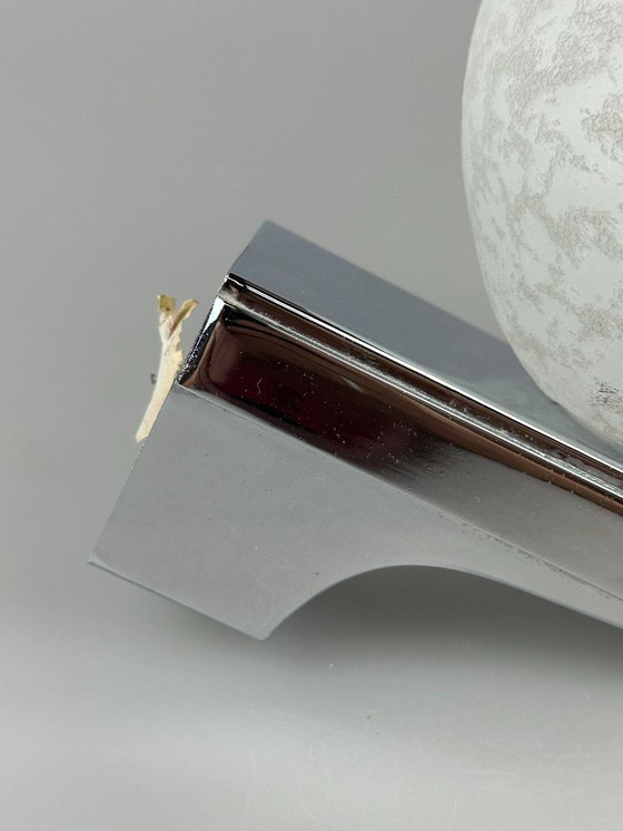Image 1 of 60s 70s wandlamp bollamp metaal chroom & glas space age design