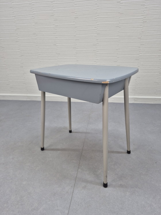 Vintage Bedside Table/Side Table with Drawer, 1950s. – Metal, Wood (photo 7 of 13)
