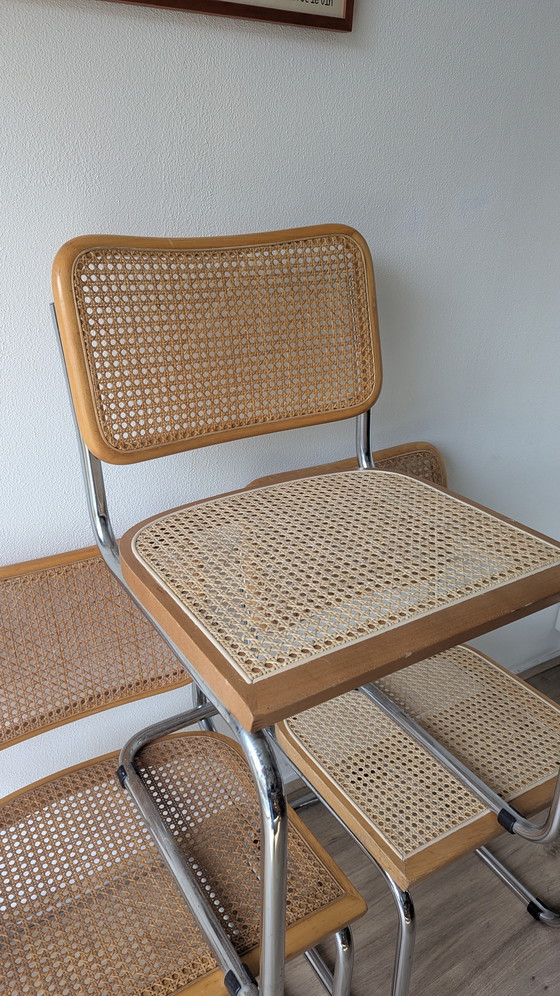 Image 1 of Set aus 3 Marcel Breuer Rattanstühlen B32