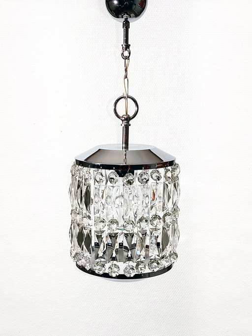 Lampe suspendue en cristal 1950