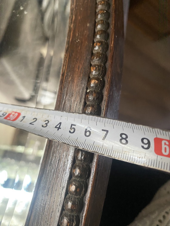 Image 1 of Grote ovale houten antieke spiegel 