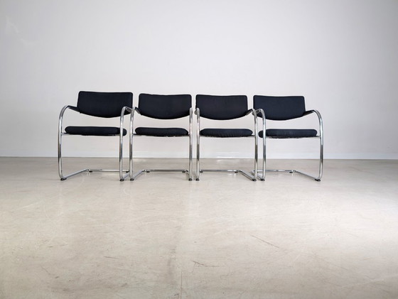 Image 1 of Set di 4 sedie originali Vitra Visavis, impilabili, a sbalzo, IVA inclusa