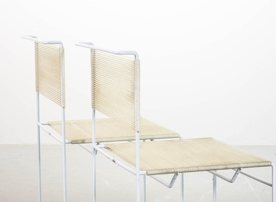 Image 1 of Ensemble de 2 chaises d'appoint italiennes minimalistes Flyline 'Spaghetti' par Giandomenico Bellotti, Italie, années 1970
